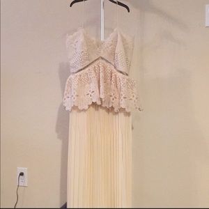 Self Portrait nude peplum midi dress